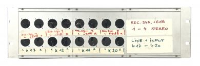 Steckfeld 19“ 3HE 16x Bohrung für Neutrik Serie Einbaustecker 