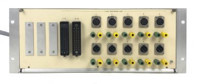 Steckfeld 19“ 3HE 10x XLR to Siemens 30-Pin und Bananenstecker 